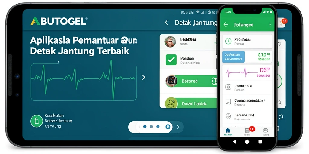 Antarmuka pengguna ABUTOGEL yang menampilkan grafik detak jantung.
