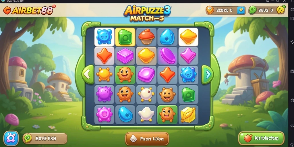 Tampilan antarmuka AIRBET88 yang menarik dengan warna cerah dan efek animasi.