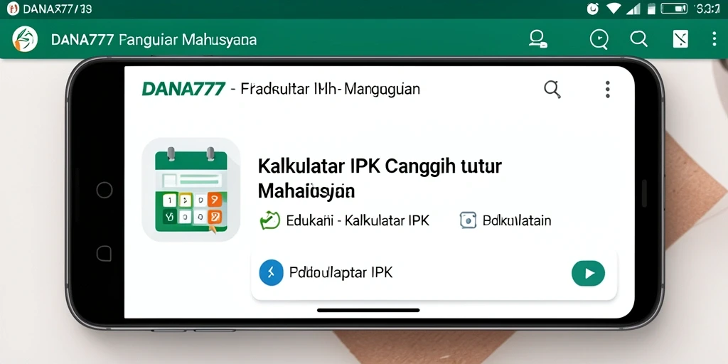 Screenshot utama DANA777 menampilkan antarmuka Kalkulator IPK yang sederhana.