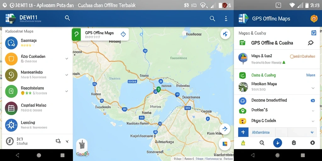 Antarmuka pengguna DEWI11 yang intuitif dan informatif untuk GPS Offline Maps.