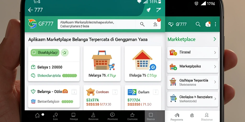 Tampilan antarmuka GF777 yang memudahkan pengguna berbelanja.
