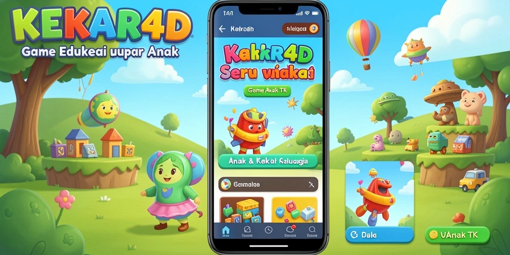 Antarmuka pengguna KEKAR4D yang ramah anak dan mendidik.