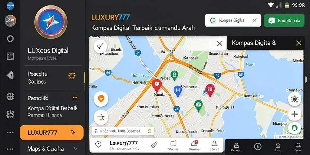 Antarmuka sederhana dan fungsional dari LUXURY777 sebagai Kompas Digital.